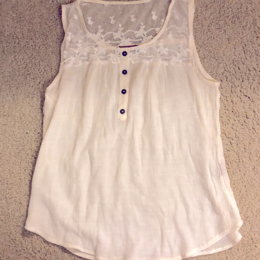 Anthropologie tank with lace accent